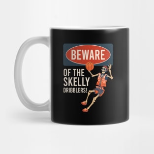 Beware Of The Skelly Dribblers Basketball Halloween Skeleton Mug